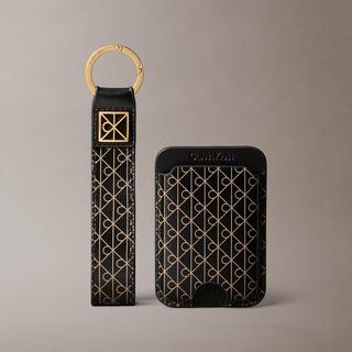 Calvin Klein Coated Emblem Kreditkartenetui mit Schlüsselanhänger  