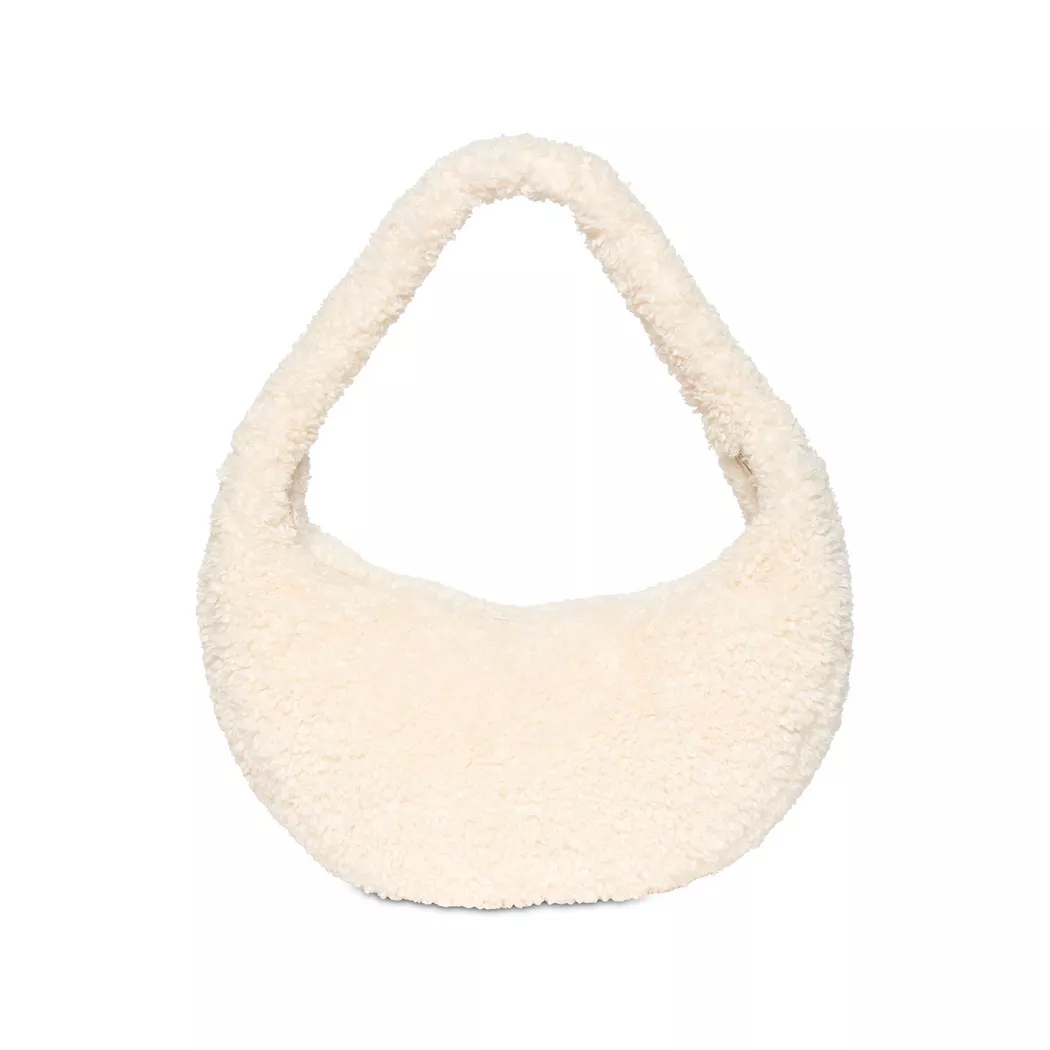 Umhängetasche CALVIN KLEIN "SHERPA CK ZIP PULLER LARGE BAG", Damen, Gr. B/H/T: 52cm x 25cm x 17cm, natural, Polyester, Taschen Umhängetasche, Henkeltasche, Schultertasche, Handtasche Damen