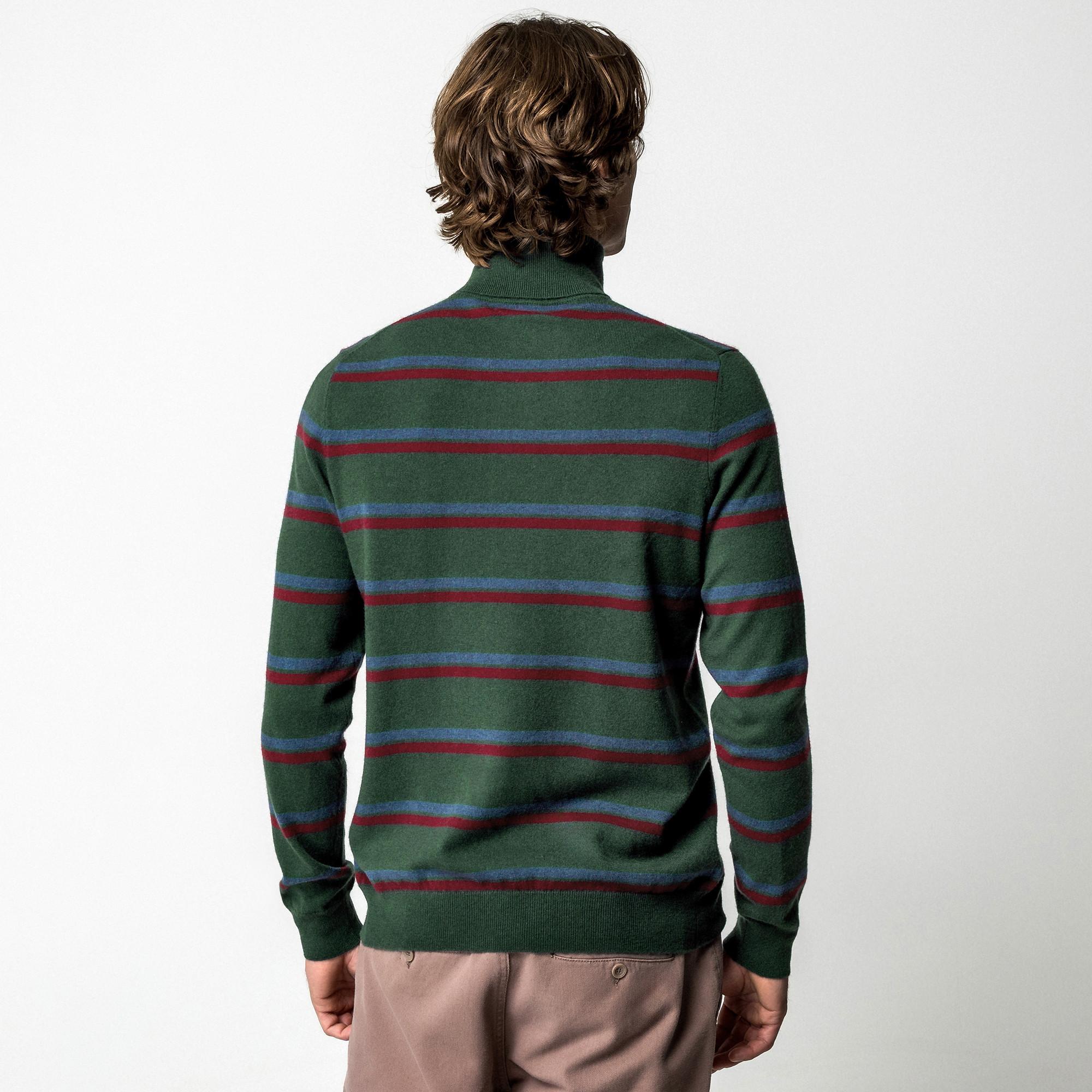 Manor Man Pullover Cashmere Rigato Dolcevita  