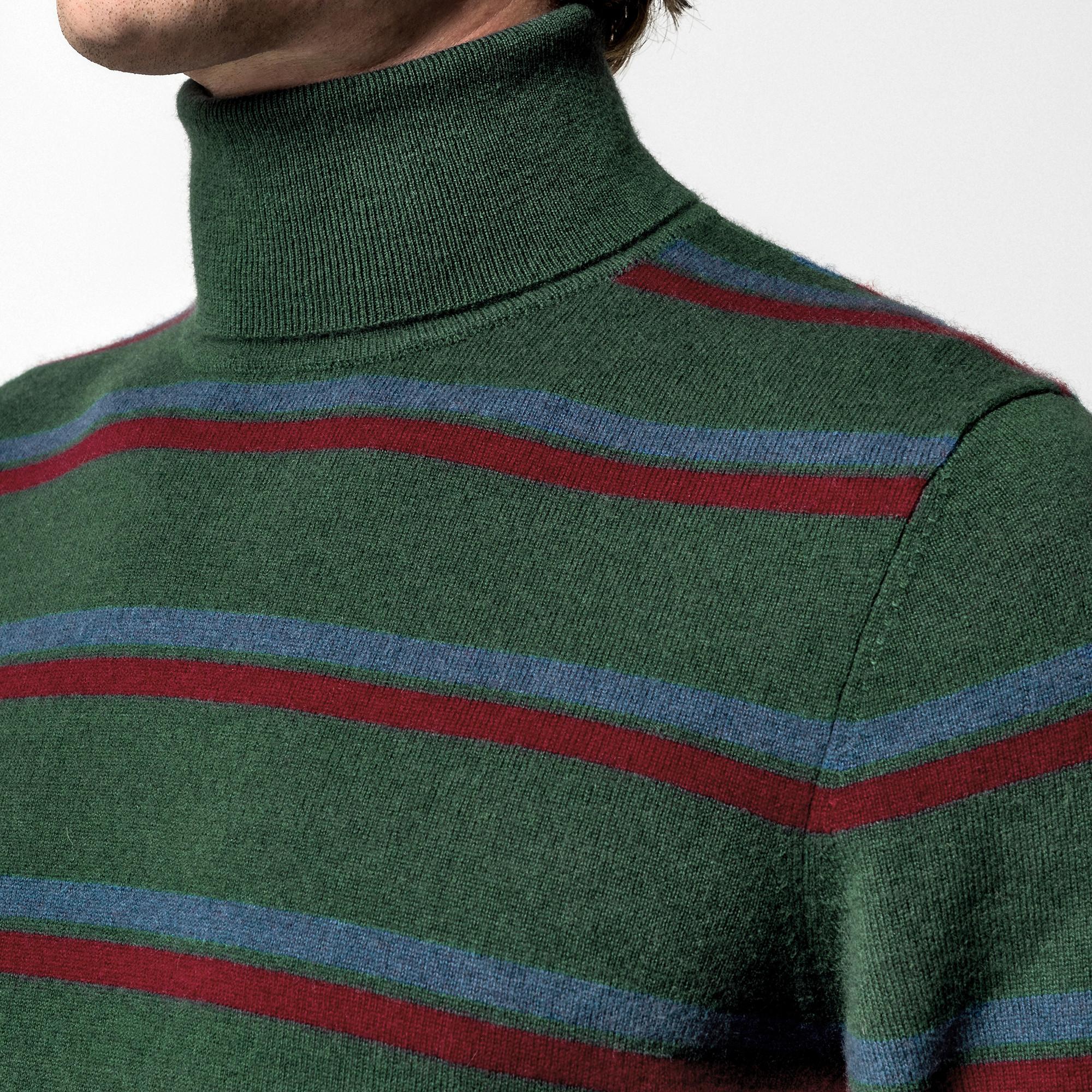 Manor Man Pullover Cashmere Rigato Dolcevita  