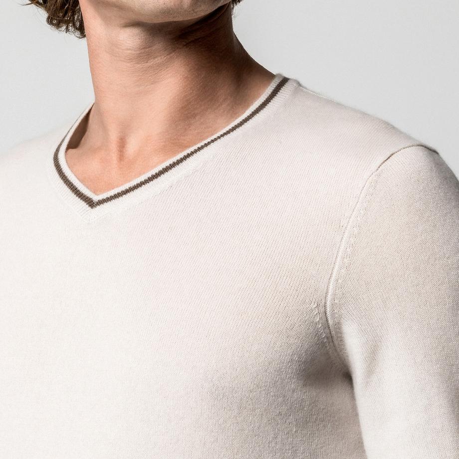 Manor Man Kaschmir V-Ausschnitt Pullover  