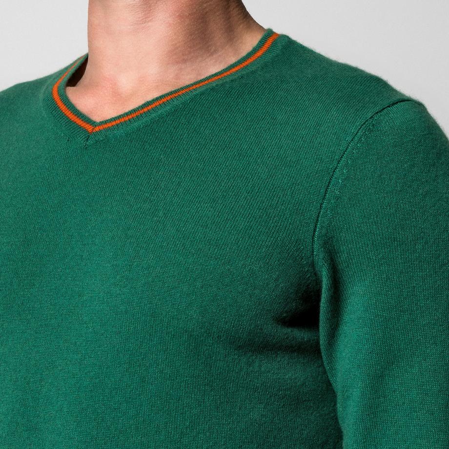 Manor Man Kaschmir V-Ausschnitt Pullover  