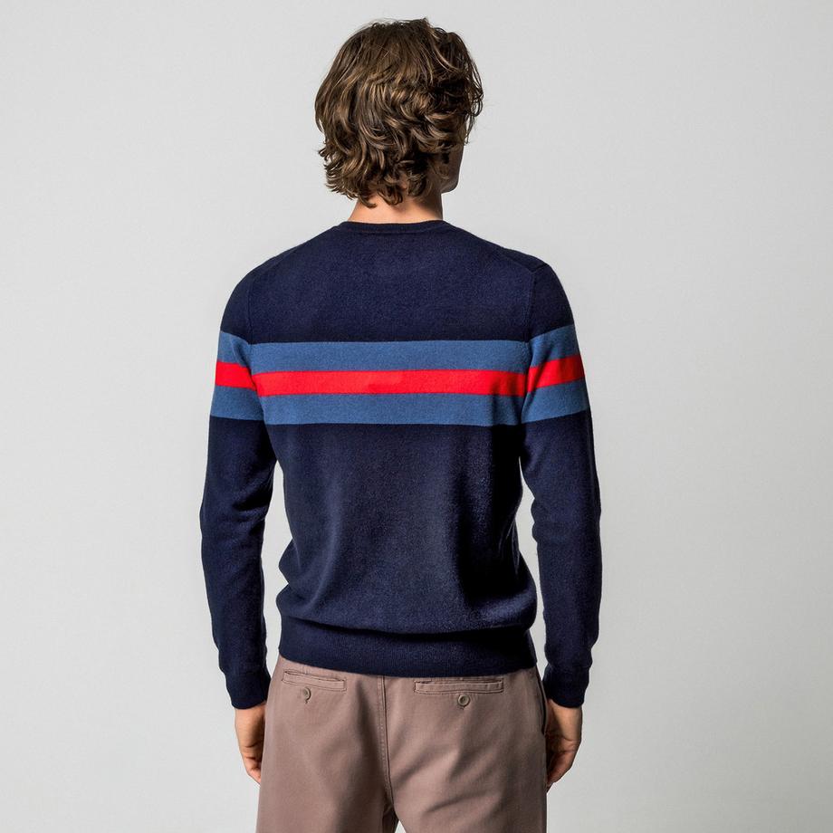 Manor Man Pullover Cashmere Rigato  