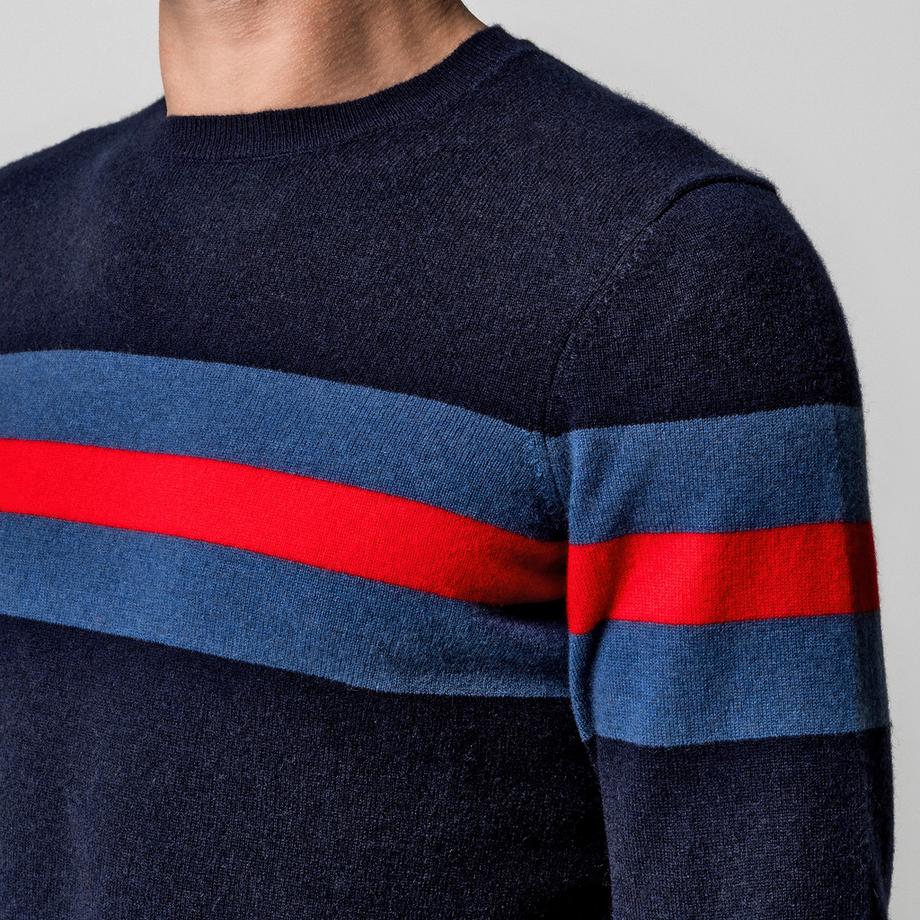 Manor Man Pullover Cashmere Rigato  
