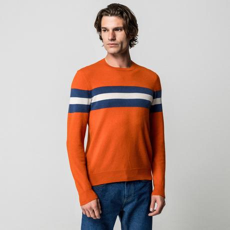 Manor Man Cashmere Maglione Rigato Girocollo  