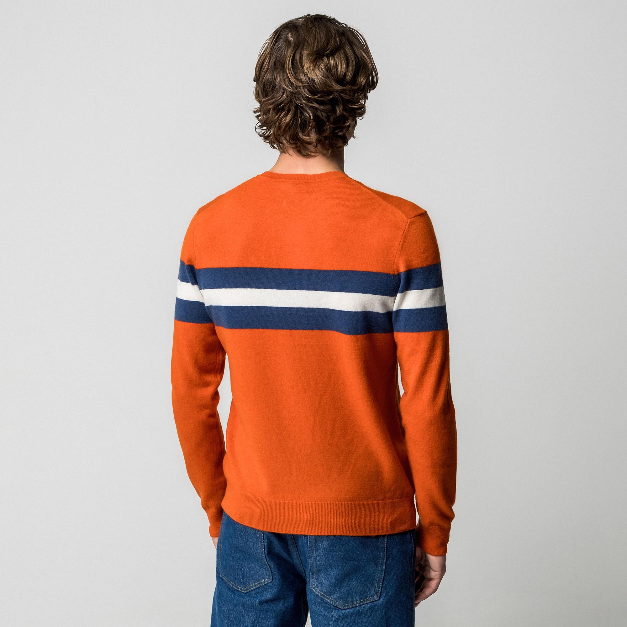 Manor Man Cashmere Maglione Rigato Girocollo  