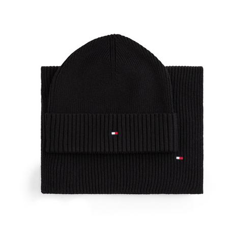 TOMMY HILFIGER Geripptes Mützen und Schal Set  