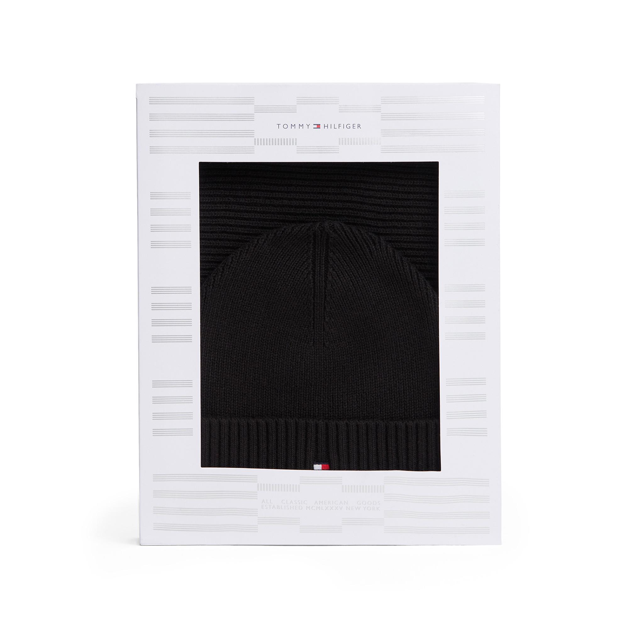 TOMMY HILFIGER Geripptes Mützen und Schal Set  