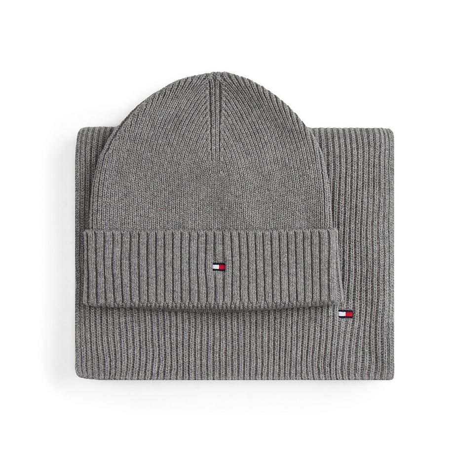TOMMY HILFIGER Set Berretto e Sciarpa a Costine  