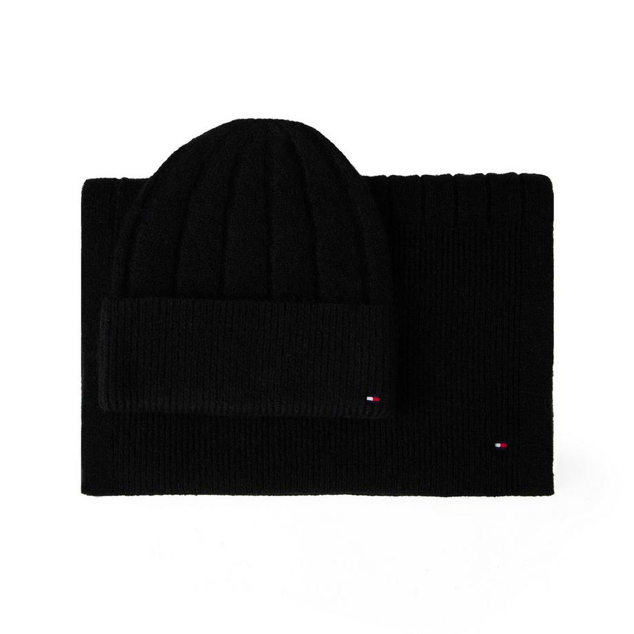 TOMMY HILFIGER TH Flag Fluffy Coffret Cadeau Bonnet Écharpe  