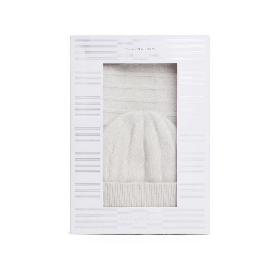 TOMMY HILFIGER TH Flag Fluffy Coffret Cadeau Écharpe et Bonnet  