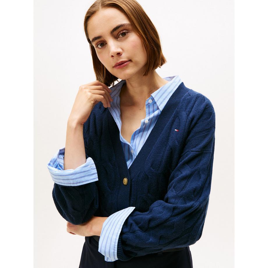 TOMMY HILFIGER Cardigan en maille torsadée  