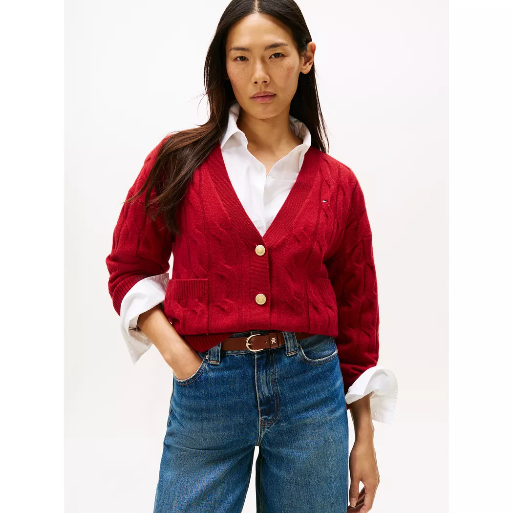 Tommy Hilfiger - Cardigan, für Damen, Rot, Größe XS