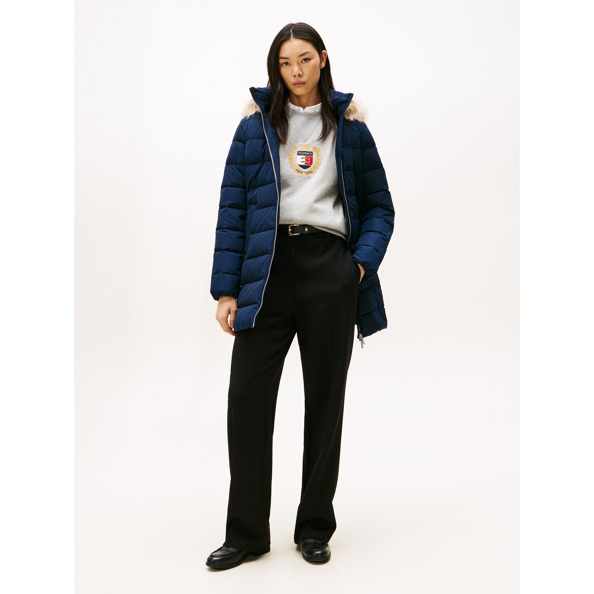 TOMMY HILFIGER Pufferjacke mit Kunstfellkragen  