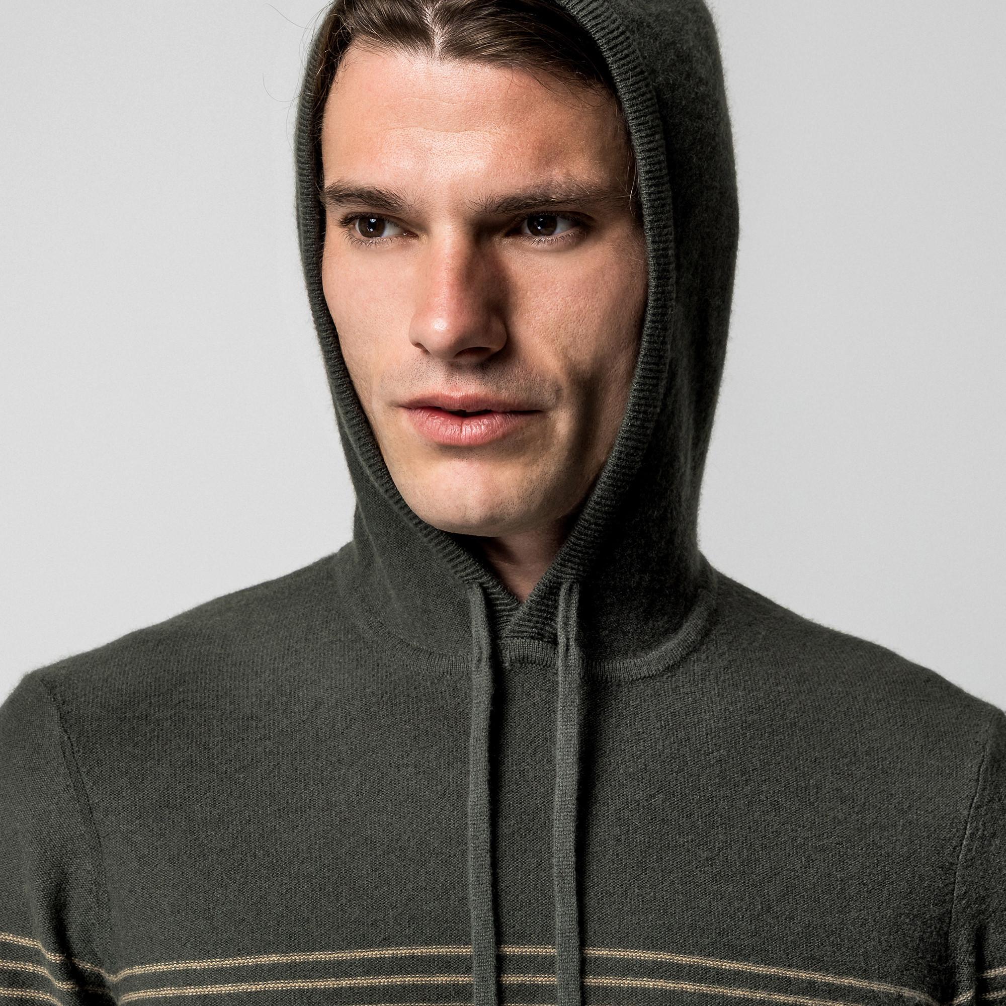 Manor Man Hoodie Rayé Cachemire  