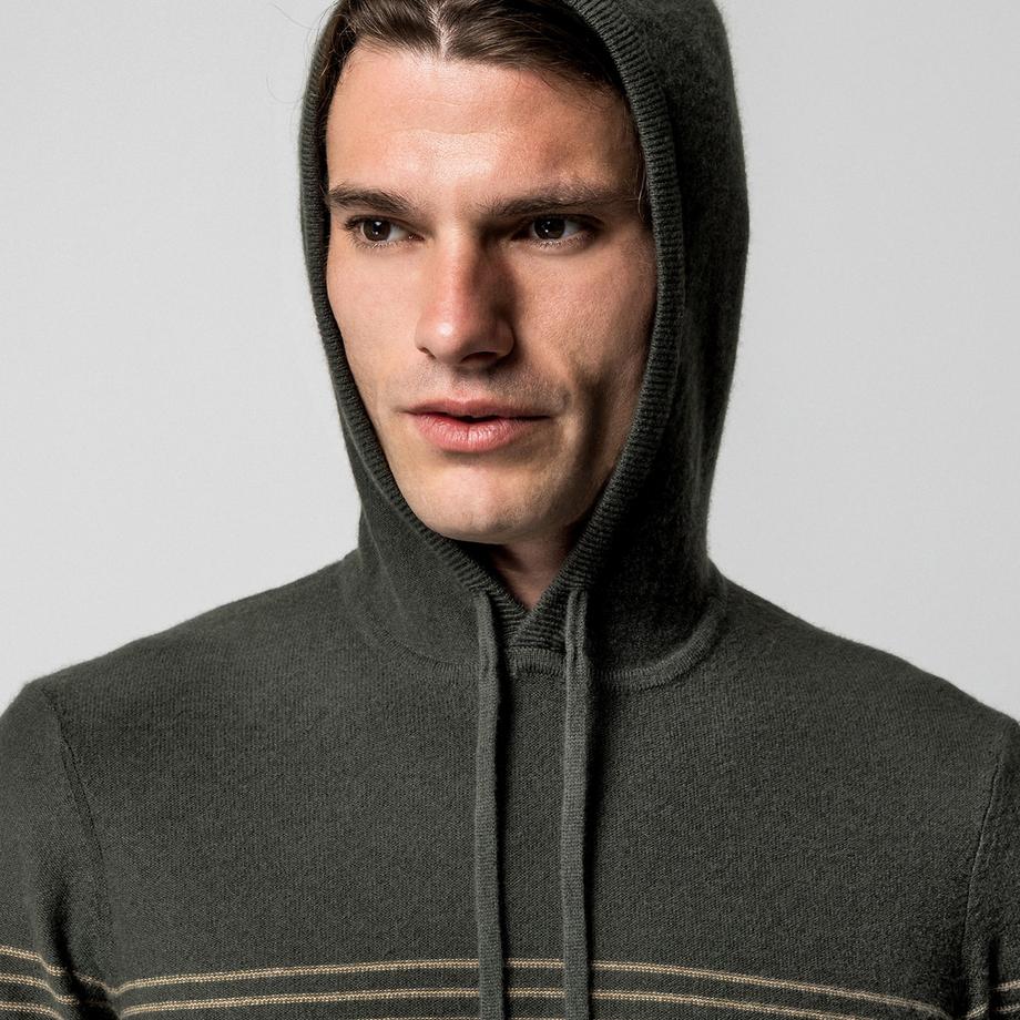 Manor Man Hoodie Rayé Cachemire  