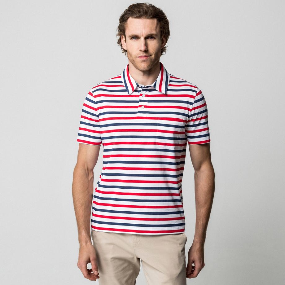 Manor Man Gestreiftes Polo Shirt  