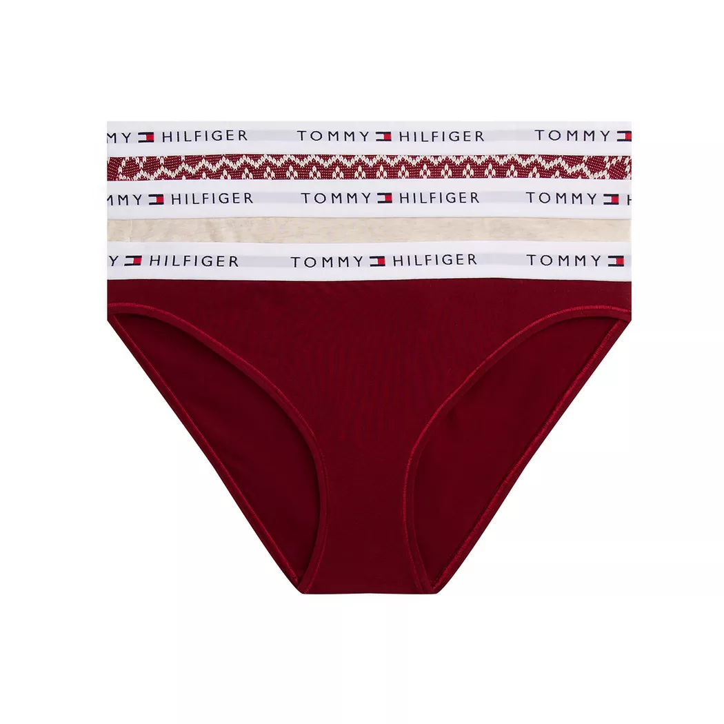 Tommy Hilfiger String Uw0uw06445 3 Unités Desert Sky / White / Primary Red S Femme 2
