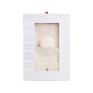 TOMMY HILFIGER TH Pom Pom GP Set Regalo Sciarpa Berretto  