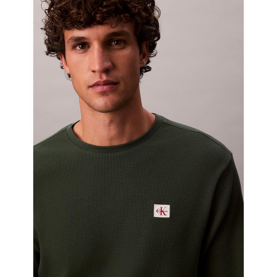 Calvin Klein Jeans T-shirt manches longues en maille gaufrée  