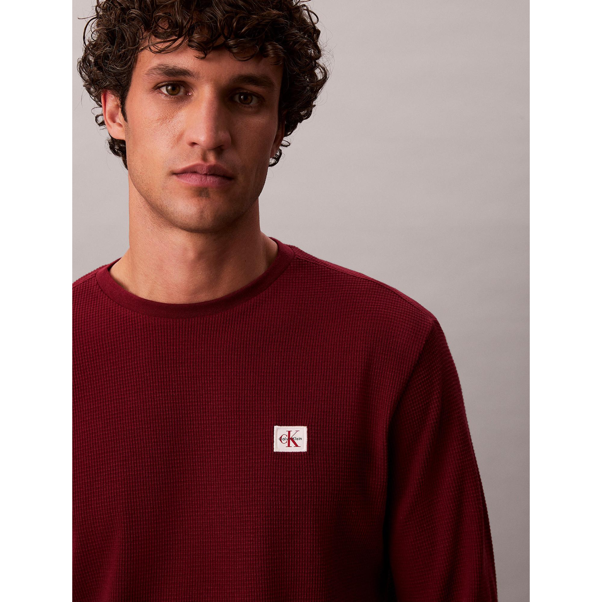 Calvin Klein Jeans T-shirt a maniche lunghe in maglia waffle  