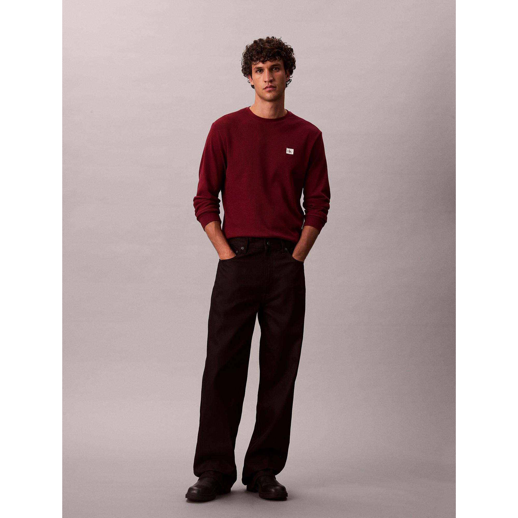 Calvin Klein Jeans T-shirt a maniche lunghe in maglia waffle  