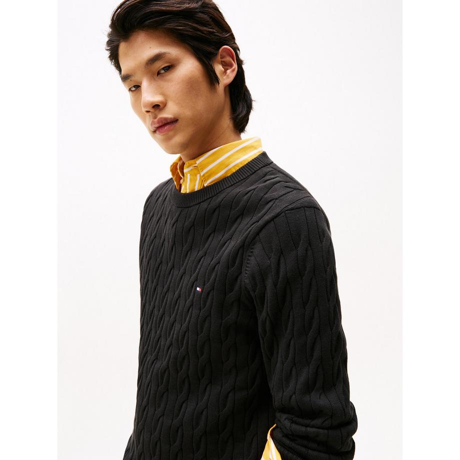 TOMMY HILFIGER Maglione a Treccia a Righe  