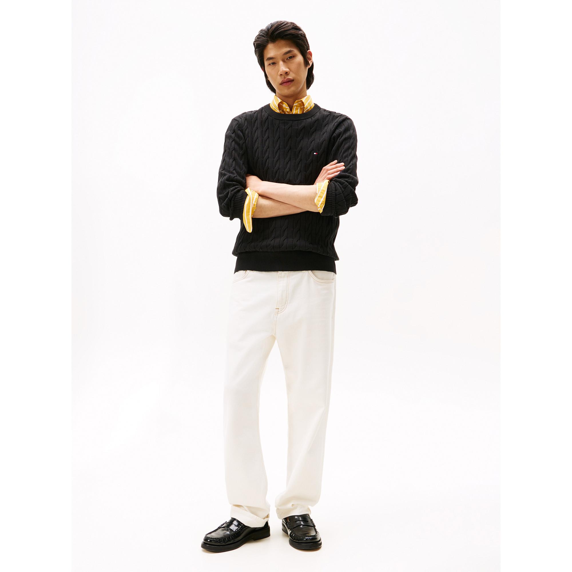 TOMMY HILFIGER Pull en Maille Fine Rayé  