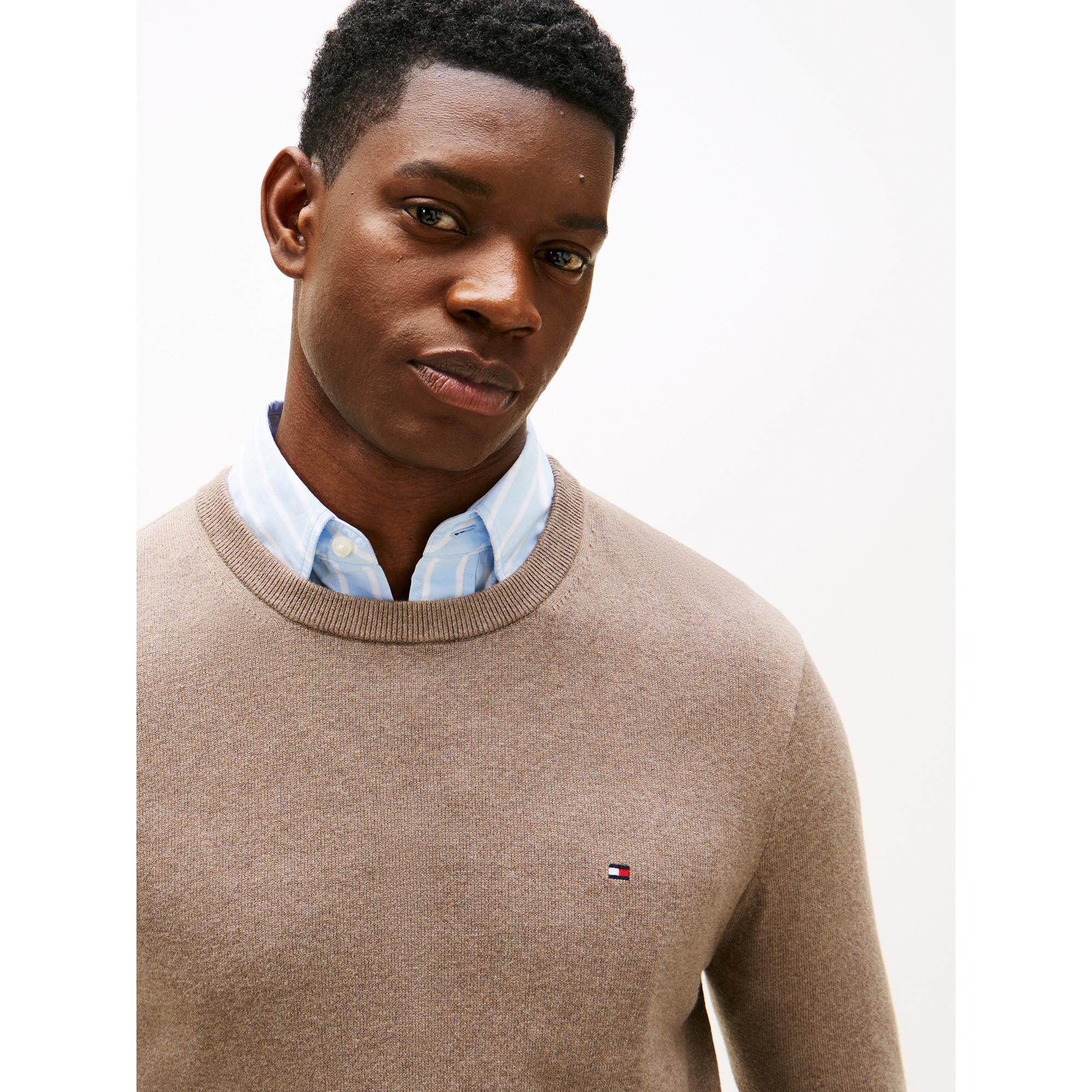 TOMMY HILFIGER Pima Bio Baumwolle Kaschmir Rundhals Pullover  