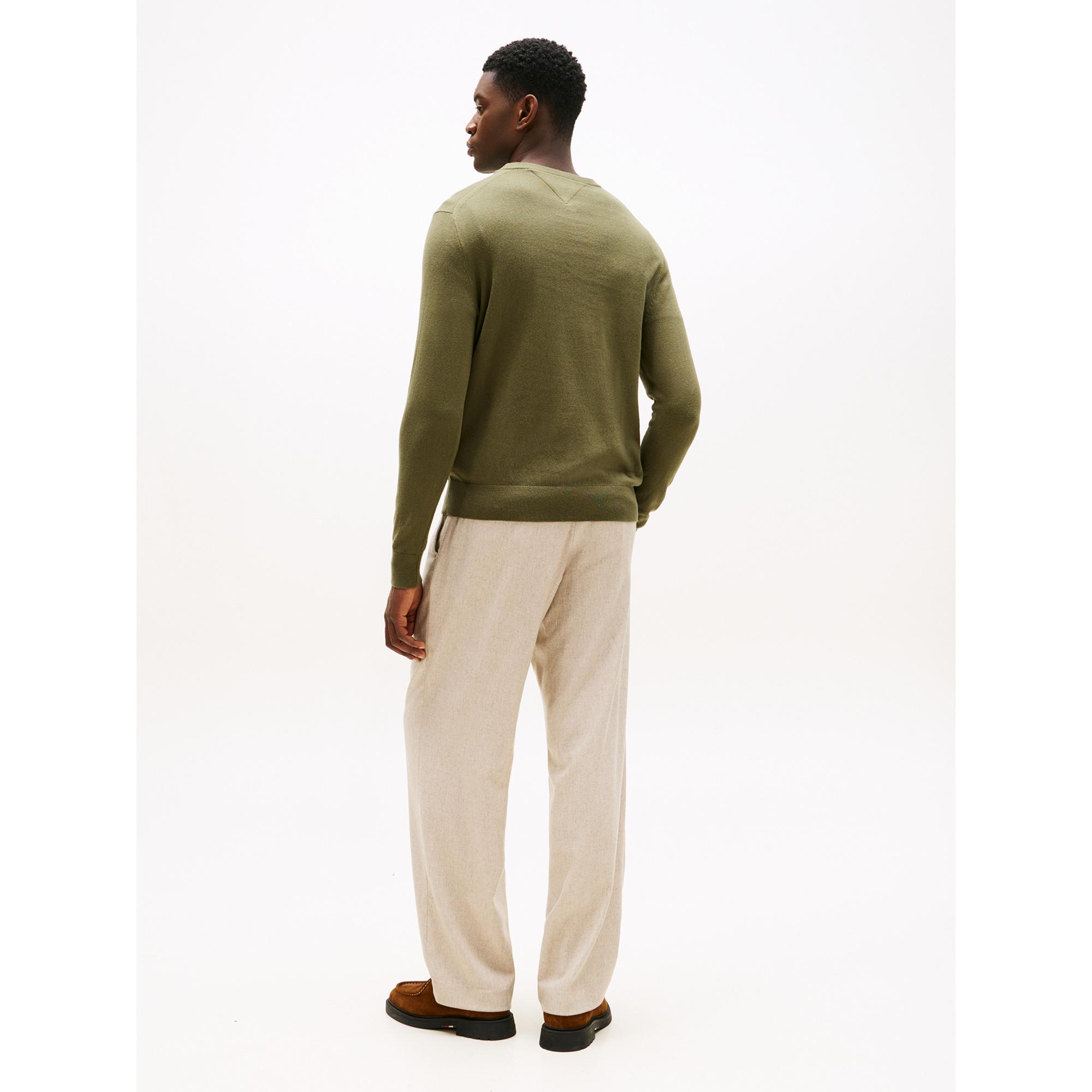 TOMMY HILFIGER Pima Bio Baumwolle Kaschmir Rundhals Pullover  