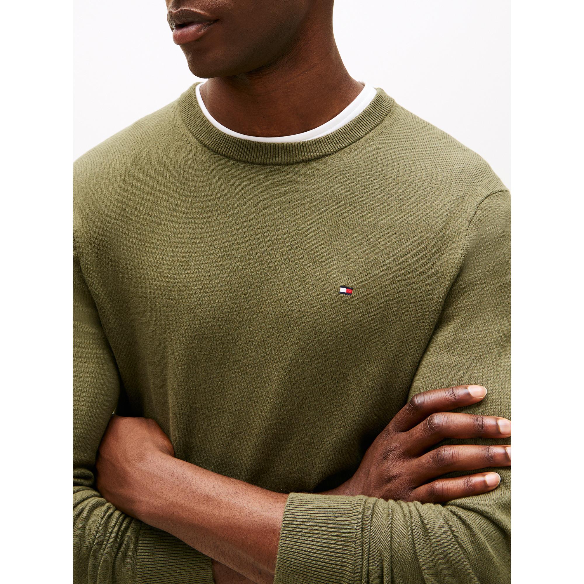 TOMMY HILFIGER Pima Bio Baumwolle Kaschmir Rundhals Pullover  