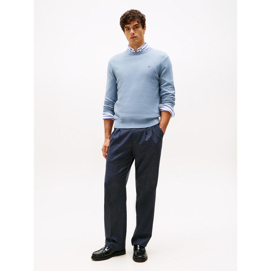 TOMMY HILFIGER Pima Coton Bio Cachemire Col Rond Pull  