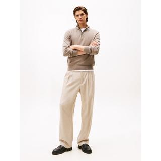 TOMMY HILFIGER Pima Coton Bio Cachemire Zip Mock Pull  