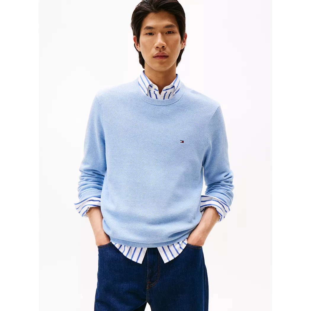 Tommy Hilfiger Pull Essential Ssnl Vessel Blue Heather S Homme