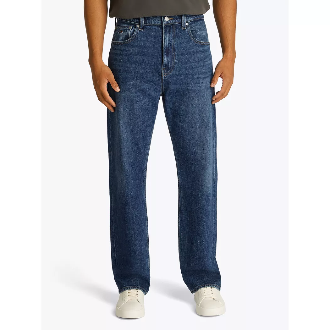 Regular-fit-Jeans TOMMY JEANS "Otis Regular Straight", Herren, Gr. 31, Länge 32, blau (denim schwarz), Denim/Jeans, Obermaterial: 99% Baumwolle, 1% Elasthan, regular fit lang, Jeans, Gerade geschnittene Jeans, regulärer Leibhöhe