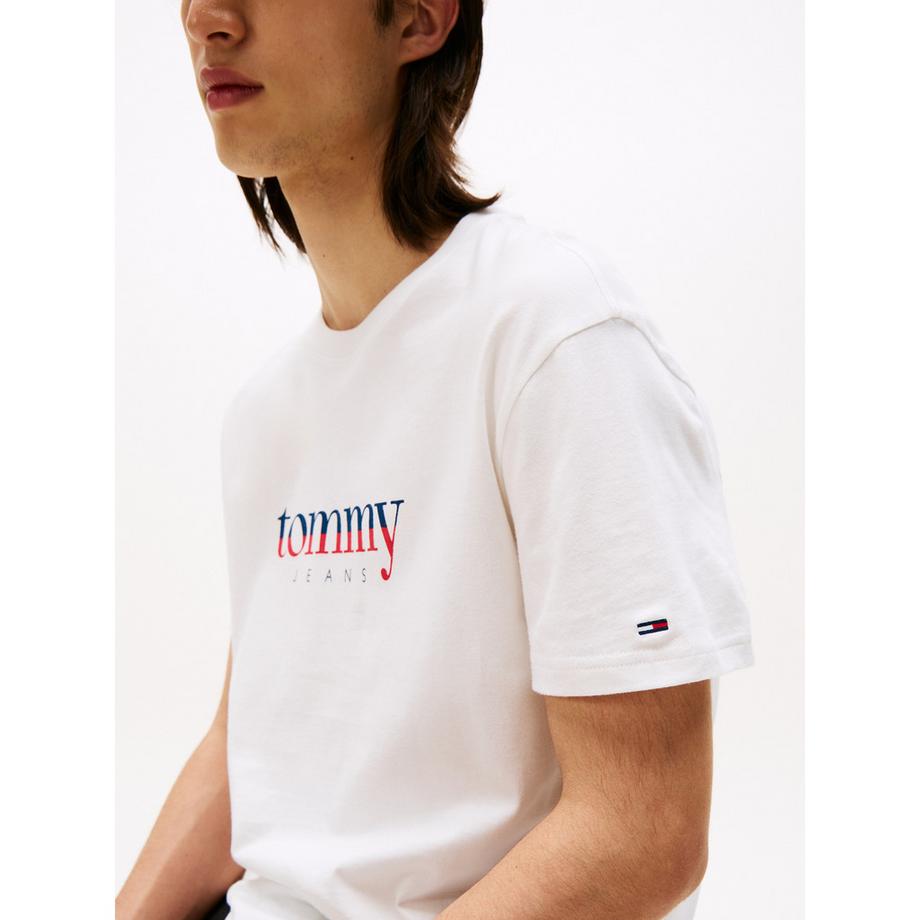 TOMMY JEANS Logo Imprimé T-Shirt Coupe Droite  