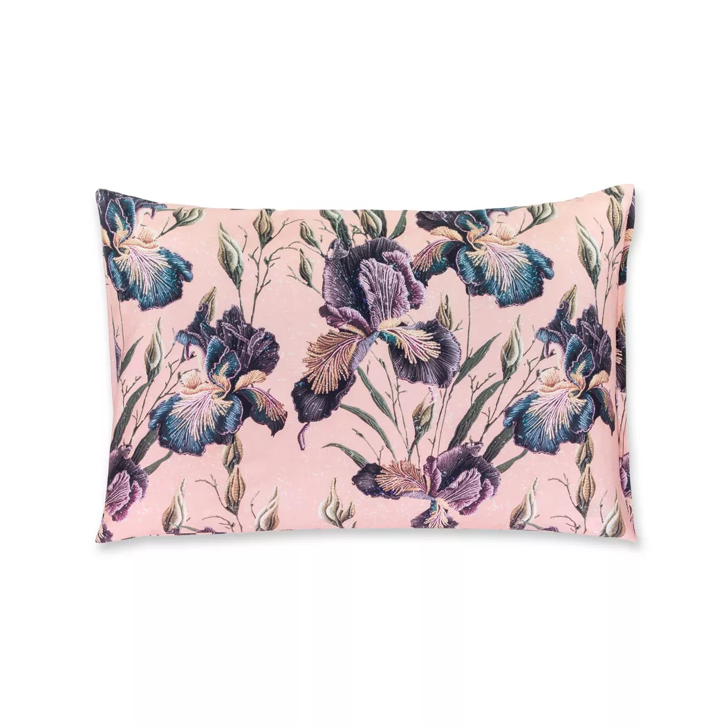 Manor - Kissenbezug, Mirabella Floraler Satin Kissenbezug, 50 x 90 cm, Rosa