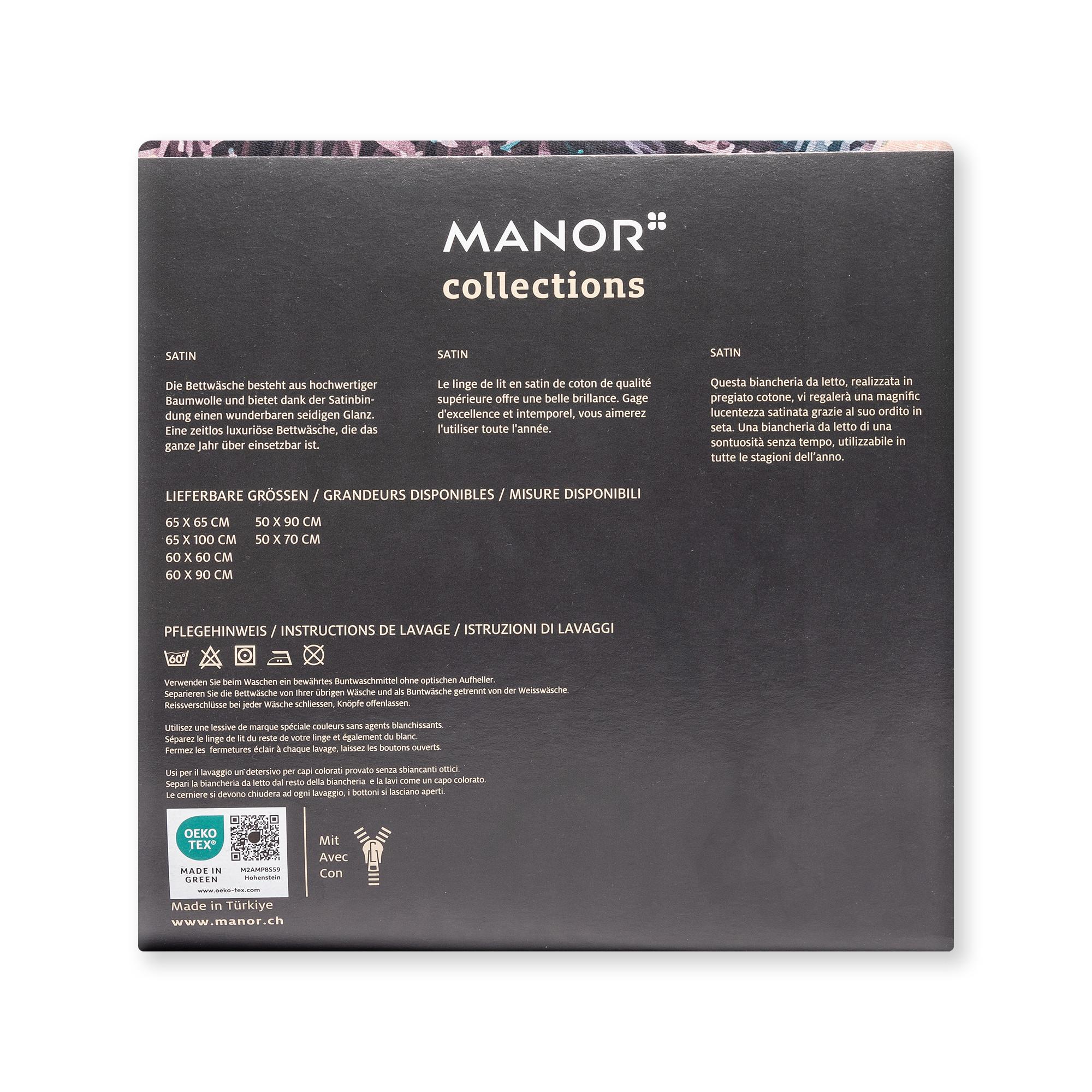 Manor Mirabella Taie d'oreiller florale en satin  