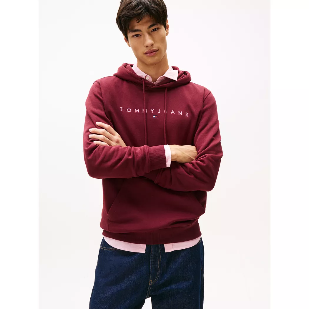 Tommy Jeans Sweat à Capuche Linear Logo Regular Fit Red Wine / Multicolor S Homme
