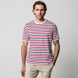 Manor Man Gestreiftes Kurzarm T-Shirt  