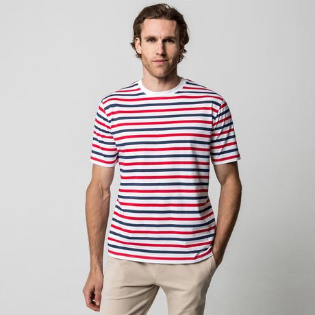 Manor Man Gestreiftes Kurzarm T-Shirt  