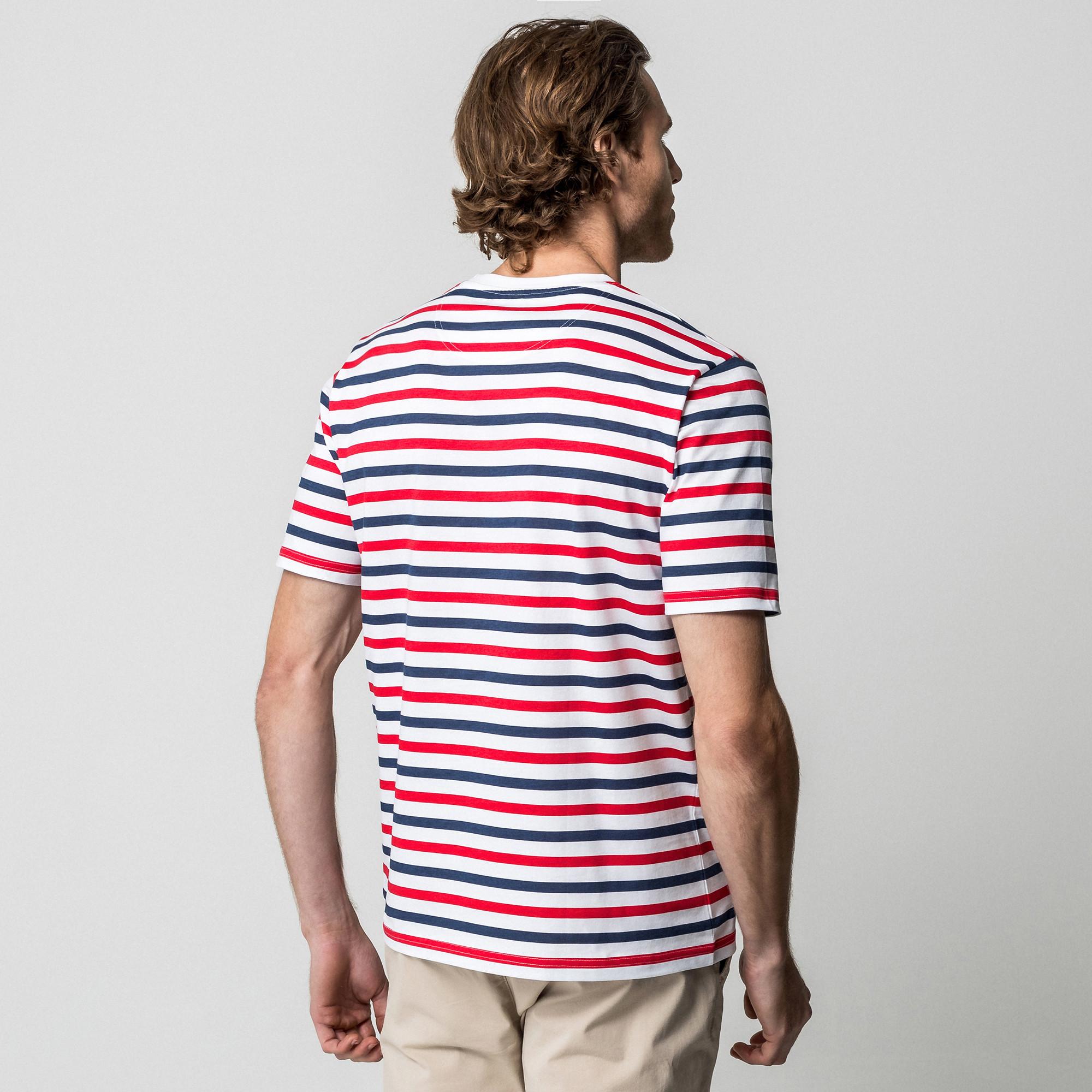 Manor Man Gestreiftes Kurzarm T-Shirt  