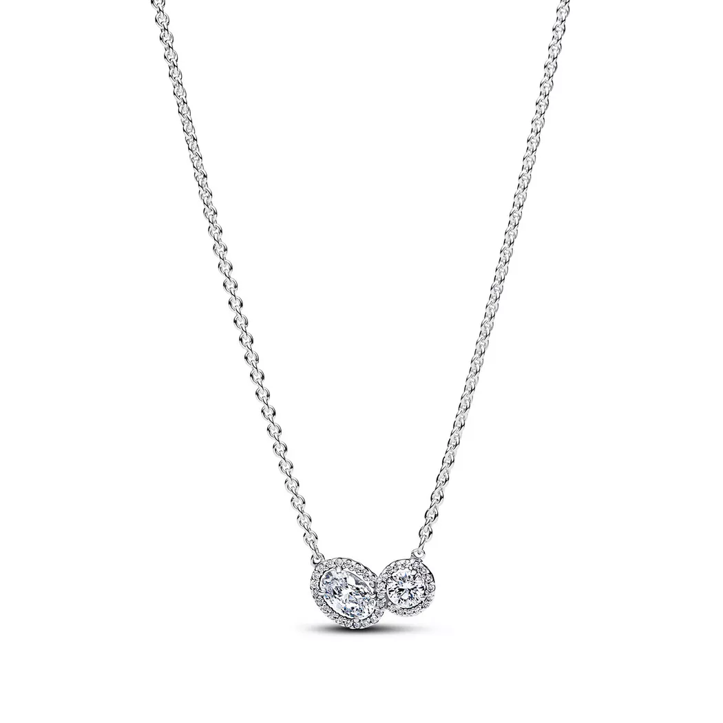 Pandora Treated Freshwater Cultured Pearl Station Chain Necklace silver  female