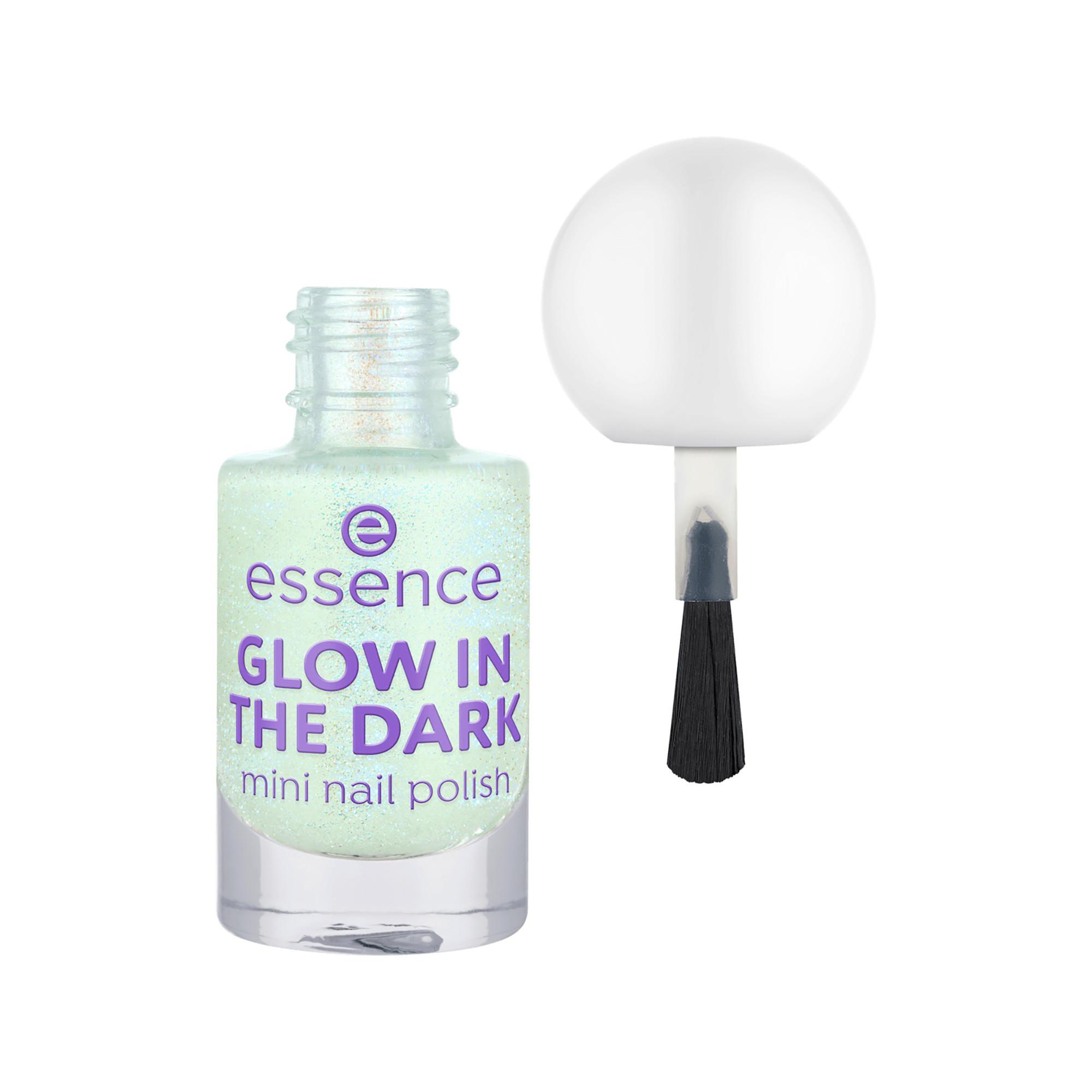 essence  GLOW DARK mini nail polish 