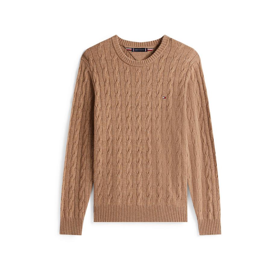 TOMMY HILFIGER Lambswool Blend Cable Crew Pullover  