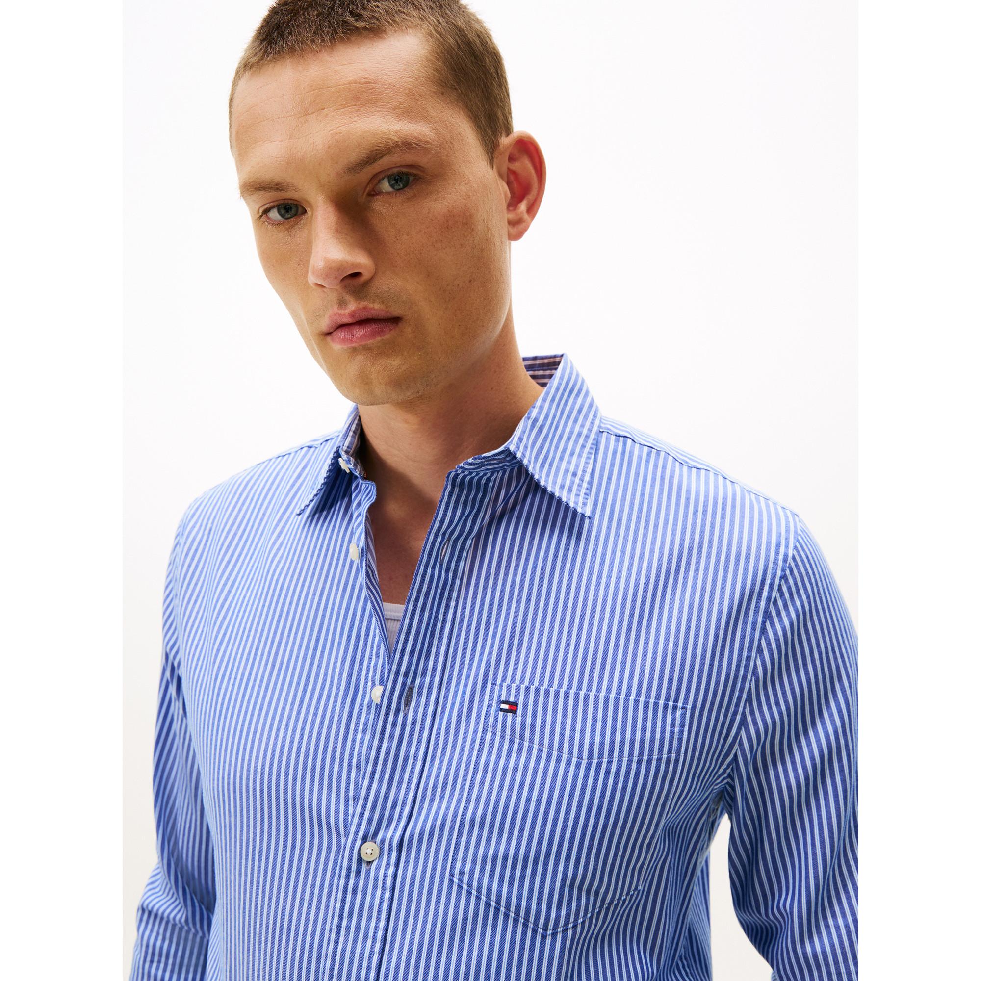 TOMMY HILFIGER Twill Stripe Regular Fit Hemd  