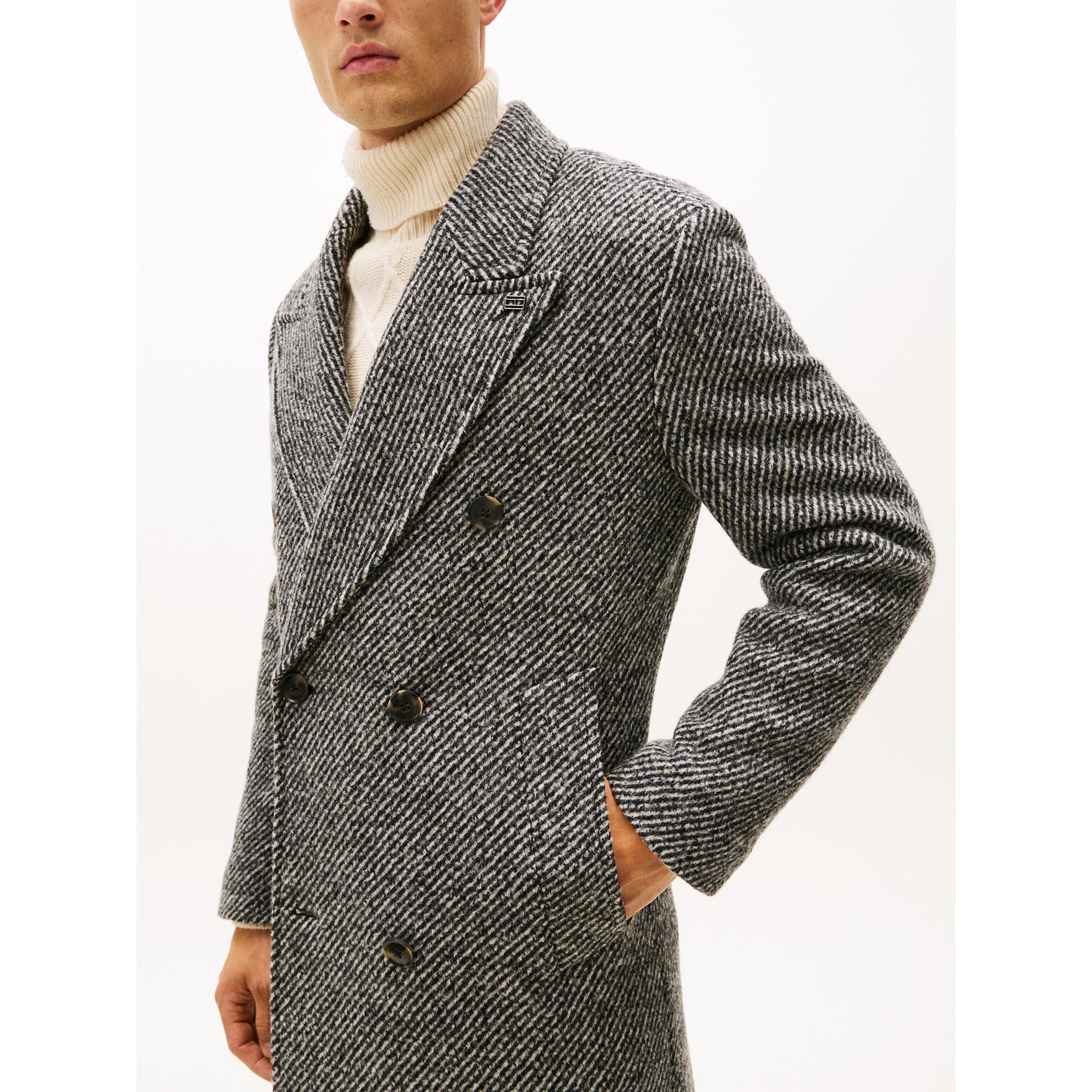 TOMMY HILFIGER DC Pattern Tweed Doppelreiher Mantel  