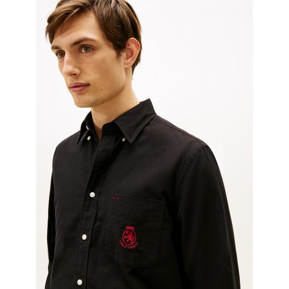 TOMMY HILFIGER Brushed Oxford Crest Pocket Langarmhemd  