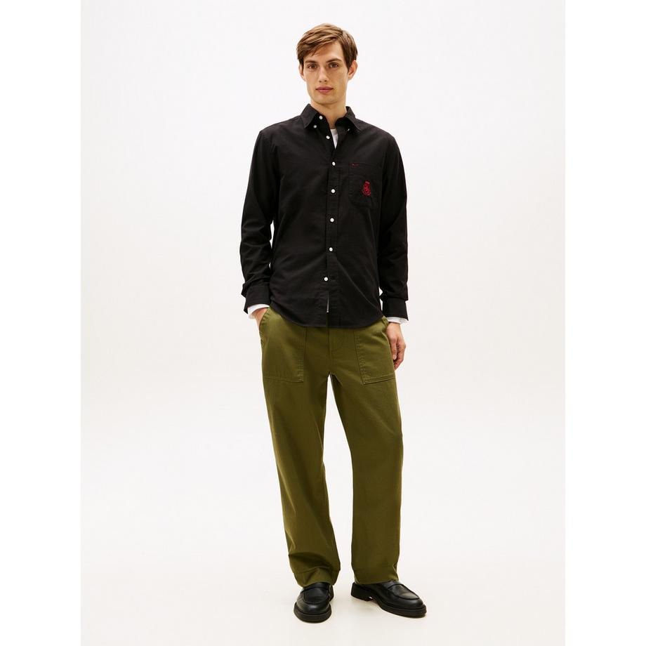 TOMMY HILFIGER Brushed Oxford Crest Pocket Langarmhemd  