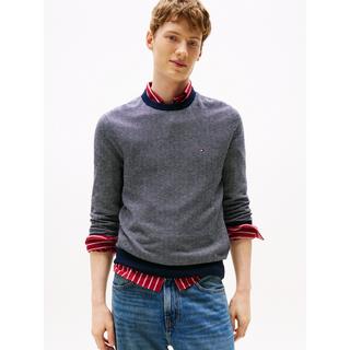 TOMMY HILFIGER Pima Baumwolle Kaschmir Fischgrät Rundhals Pullover  